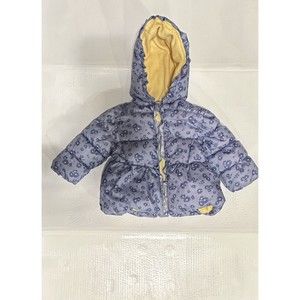 Wippette Kids Purple Puffer Coat Girls 12 Months Toddler Baby Floral Winter